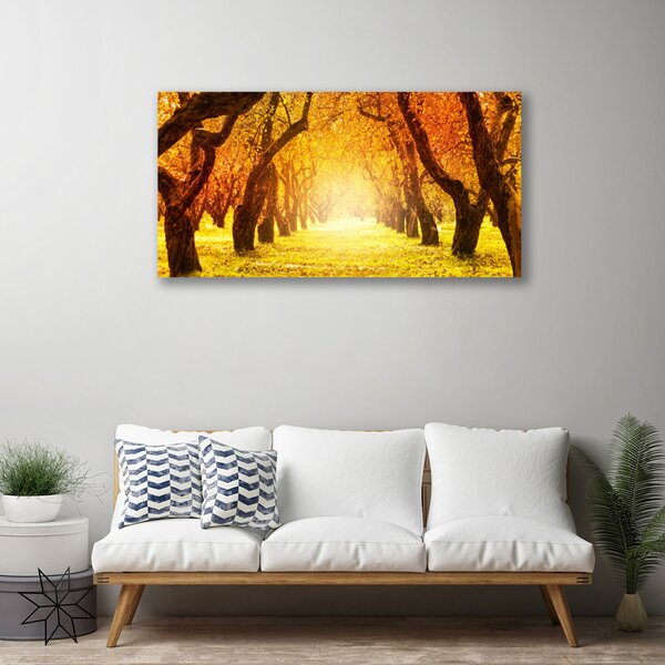 Tablou pe panza canvas Forest Potecă Natura Maro Galben
