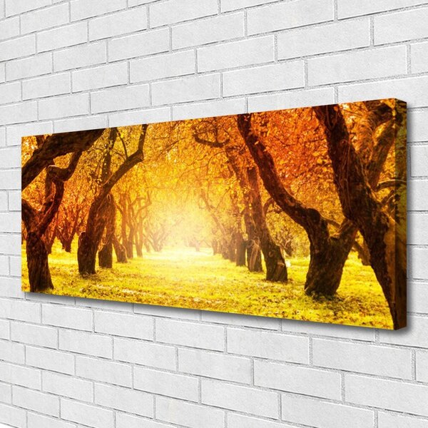 Tablou pe panza canvas Forest Potecă Natura Maro Galben