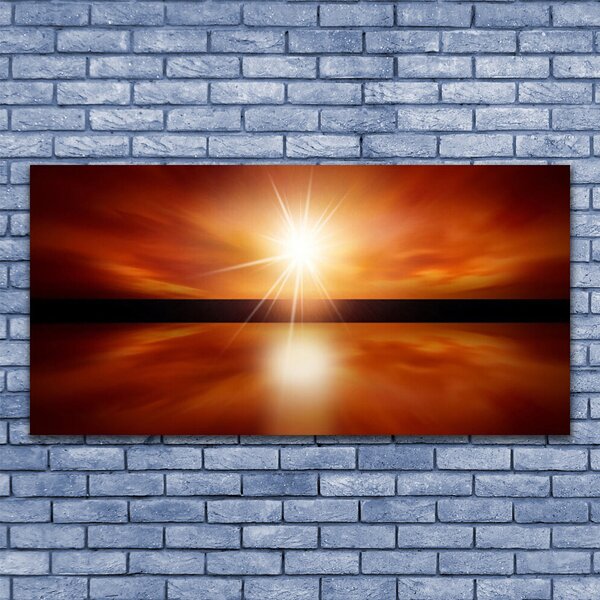 Tablou pe sticla Sun Peisaj Galben