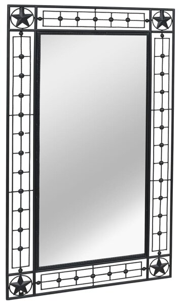 Oglindă de perete de grădină, negru, 60x110 cm, dreptunghiular