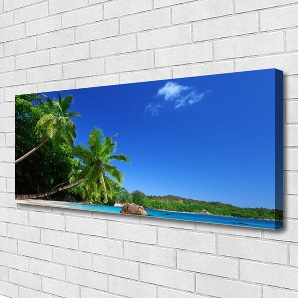 Tablou pe panza canvas Palm Copaci Peisaj Brun Verde