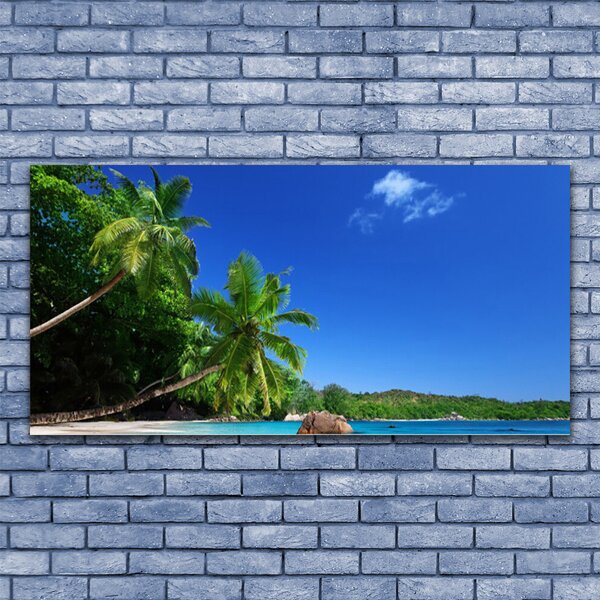 Tablou pe panza canvas Palm Copaci Peisaj Brun Verde