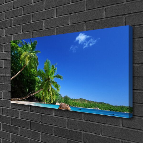 Tablou pe panza canvas Palm Copaci Peisaj Brun Verde