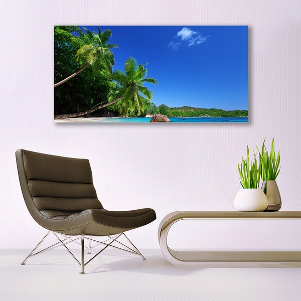 Tablou pe panza canvas Palm Copaci Peisaj Brun Verde