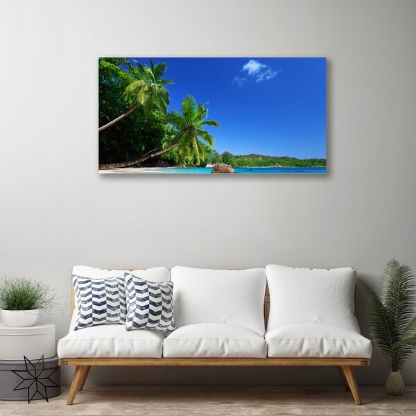 Tablou pe panza canvas Palm Copaci Peisaj Brun Verde