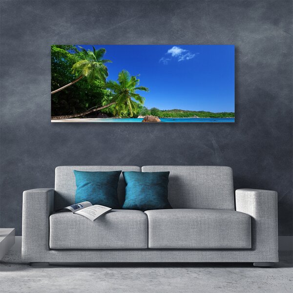Tablou pe panza canvas Palm Copaci Peisaj Brun Verde