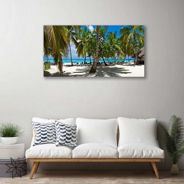 Tablou pe panza canvas Palm Beach Copaci Peisaj Brun Verde