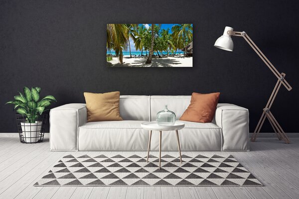 Tablou pe panza canvas Palm Beach Copaci Peisaj Brun Verde