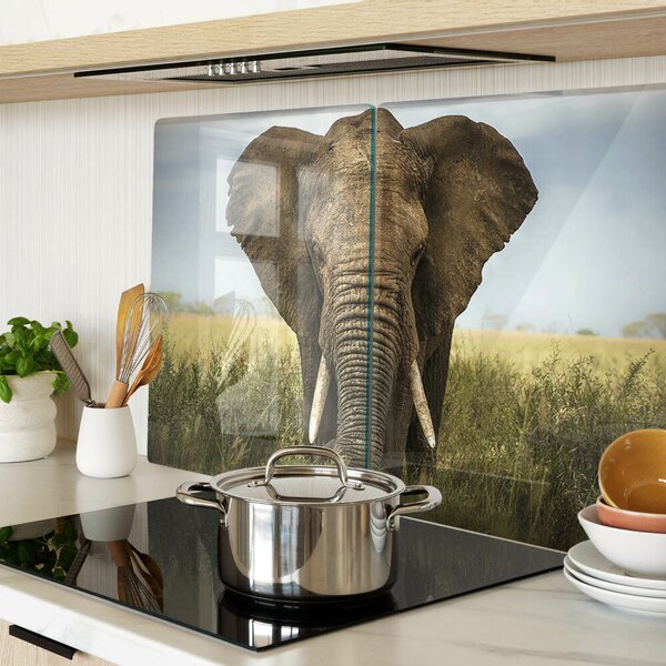 Tocător sticlă Un elefant pe fundalul savanei africane