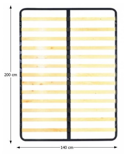 Somiera cu lamele in cadru metalic fix 140x200 cm