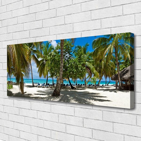 Tablou pe panza canvas Palm Beach Copaci Peisaj Brun Verde