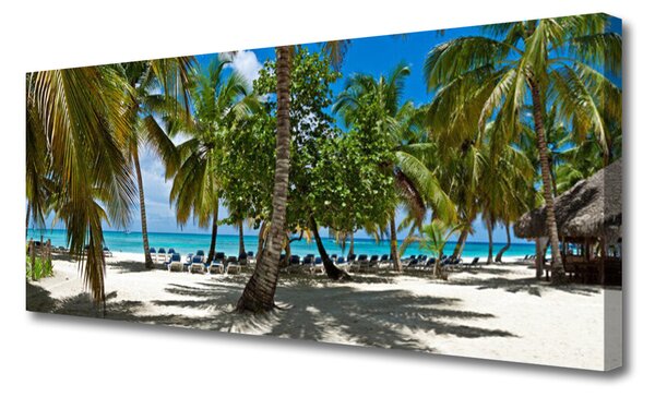 Tablou pe panza canvas Palm Beach Copaci Peisaj Brun Verde