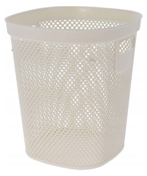 Coș de gunoi 12.5L, din plastic reciclat, model perforat, alb