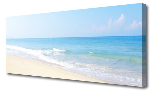 Tablou pe panza canvas Sea Beach Peisaj Alb Albastru