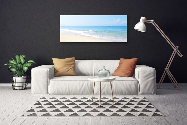 Tablou pe panza canvas Sea Beach Peisaj Alb Albastru