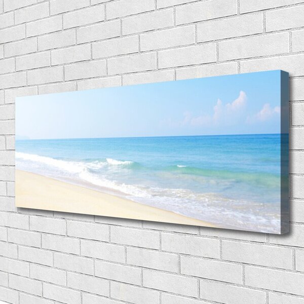 Tablou pe panza canvas Sea Beach Peisaj Alb Albastru