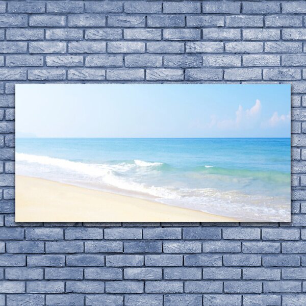 Tablou pe panza canvas Sea Beach Peisaj Alb Albastru