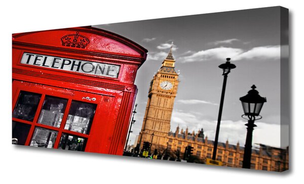 Tablou pe panza canvas Telefon Booth Arhitectura Roșu