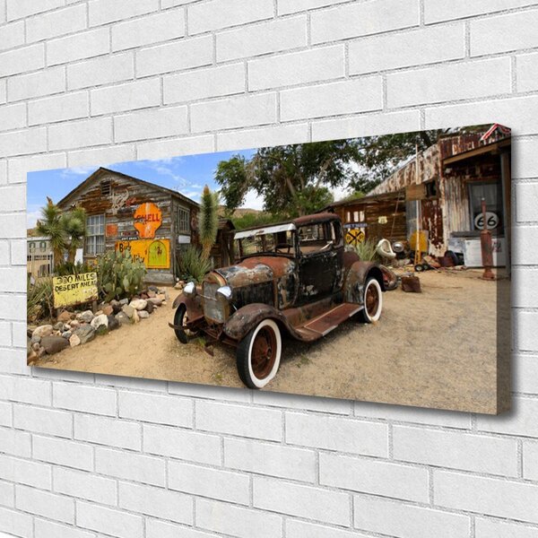 Tablou pe panza canvas Automobile Arhitectura Gri Alb Verde