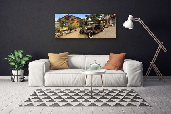 Tablou pe panza canvas Automobile Arhitectura Gri Alb Verde