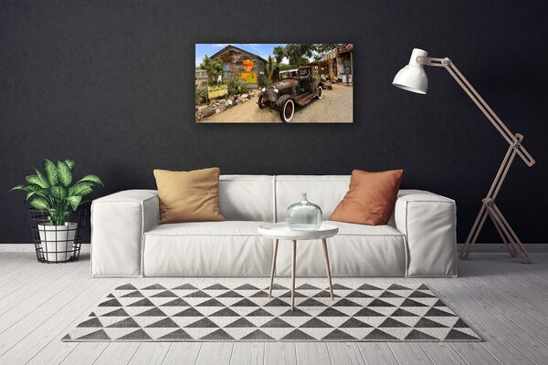Tablou pe panza canvas Automobile Arhitectura Gri Alb Verde
