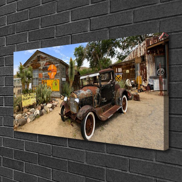 Tablou pe panza canvas Automobile Arhitectura Gri Alb Verde