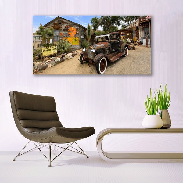 Tablou pe panza canvas Automobile Arhitectura Gri Alb Verde