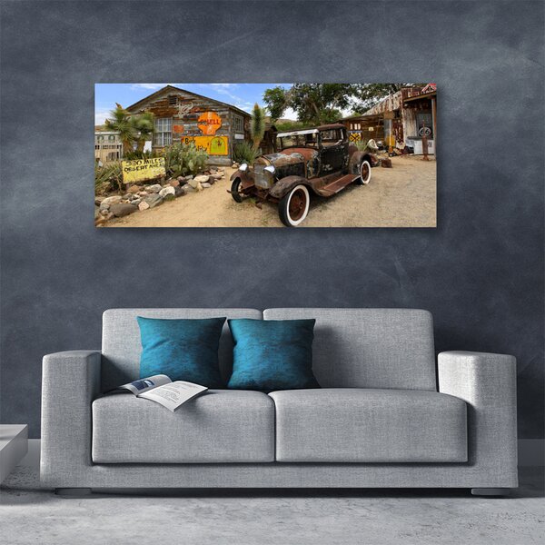 Tablou pe panza canvas Automobile Arhitectura Gri Alb Verde
