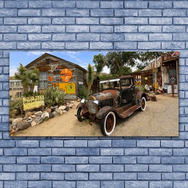 Tablou pe panza canvas Automobile Arhitectura Gri Alb Verde