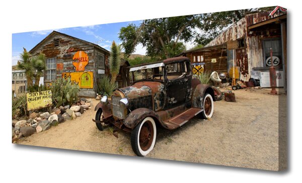 Tablou pe panza canvas Automobile Arhitectura Gri Alb Verde