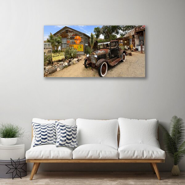 Tablou pe panza canvas Automobile Arhitectura Gri Alb Verde