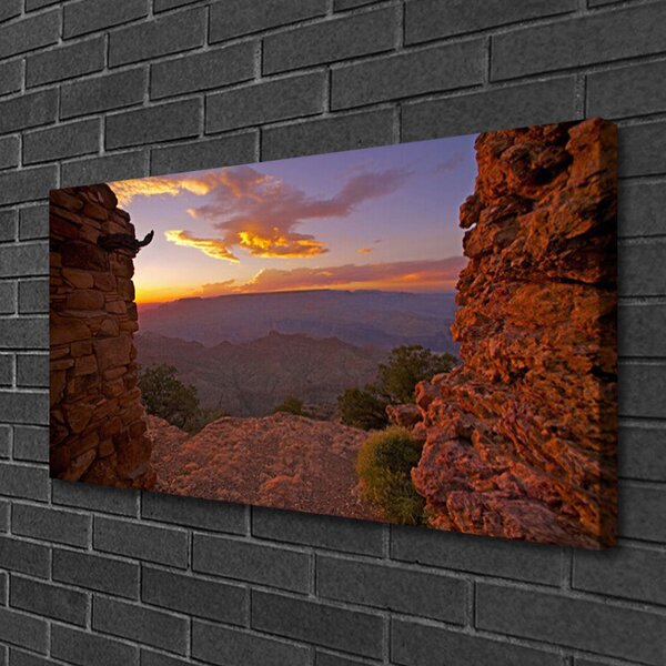 Tablou pe panza canvas Rock Peisaj Brown