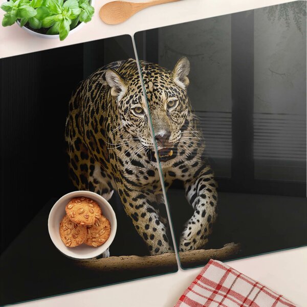 Tocător din sticlă Leopard în mișcare