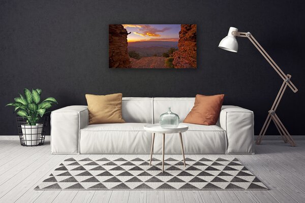 Tablou pe panza canvas Rock Peisaj Brown