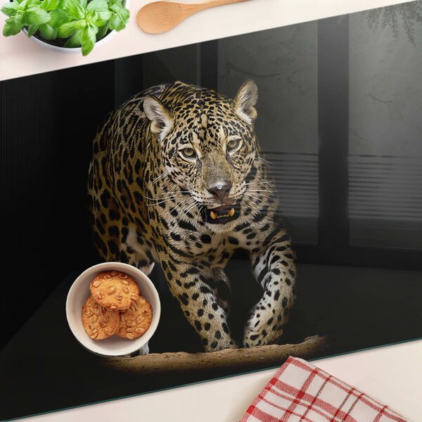 Tocător din sticlă Leopard în mișcare