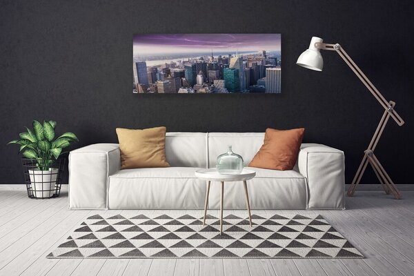 Tablou pe panza canvas Oraș Case Gri Roz