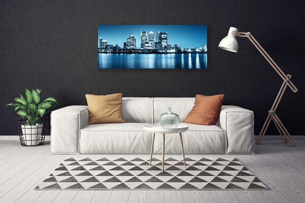 Tablou pe panza canvas Oraș Case Albastru