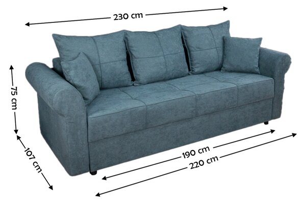 Canapea Extensibilă Elsa Memory Max, Gri antracit
