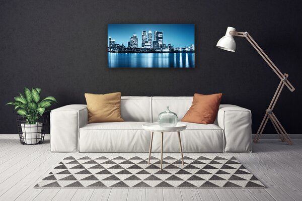 Tablou pe panza canvas Oraș Case Albastru