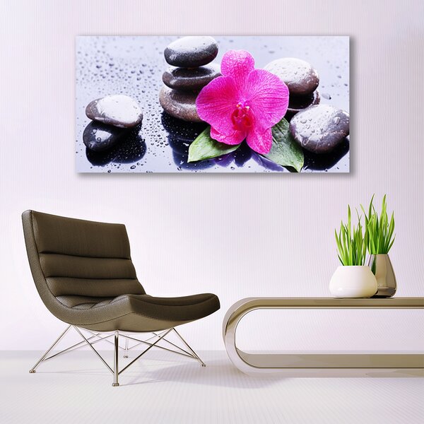 Tablou pe panza canvas Pietrele de flori Art Rosu Negru