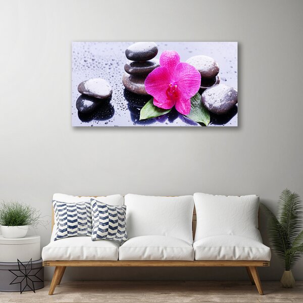 Tablou pe panza canvas Pietrele de flori Art Rosu Negru