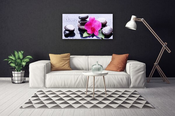 Tablou pe panza canvas Pietrele de flori Art Rosu Negru