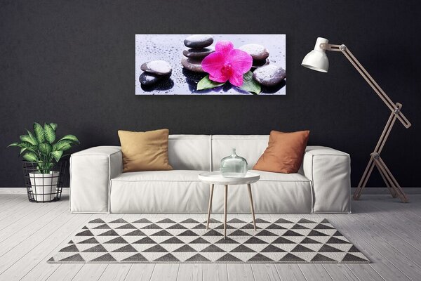 Tablou pe panza canvas Pietrele de flori Art Rosu Negru