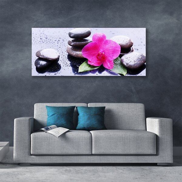 Tablou pe panza canvas Pietrele de flori Art Rosu Negru