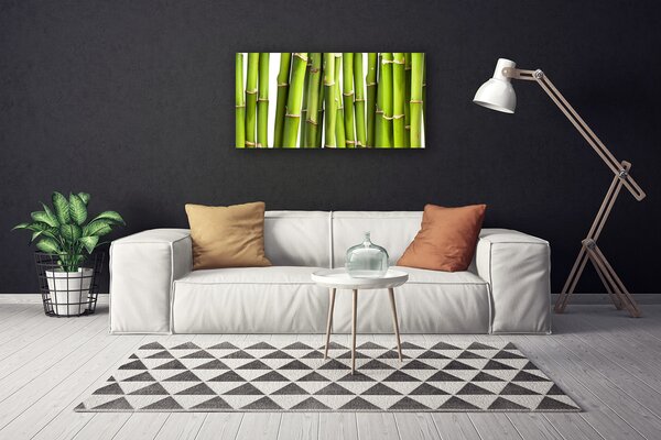 Tablou pe panza canvas Bamboo Canes Floral Verde