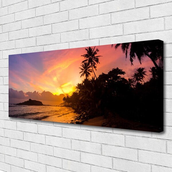 Tablou pe panza canvas Sea Sun Peisaj Galben Negru