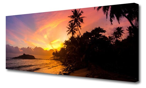 Tablou pe panza canvas Sea Sun Peisaj Galben Negru