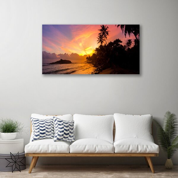 Tablou pe panza canvas Sea Sun Peisaj Galben Negru