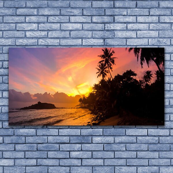 Tablou pe panza canvas Sea Sun Peisaj Galben Negru