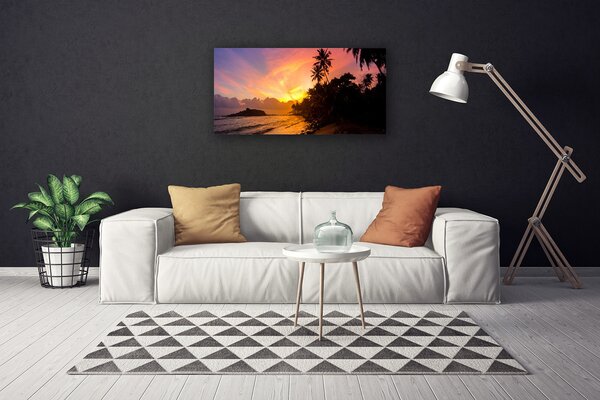 Tablou pe panza canvas Sea Sun Peisaj Galben Negru
